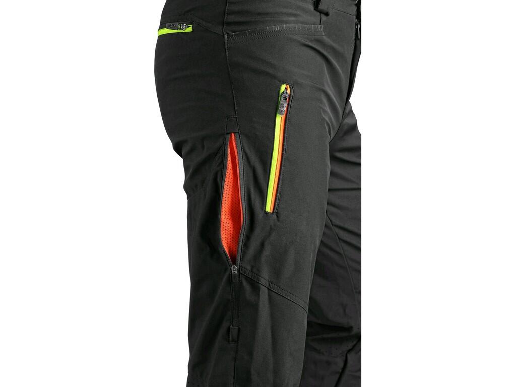 Kalhoty CXS AKRON, pánské, softshell, černé s HV žluto/oranžovými doplňky, vel. 48
